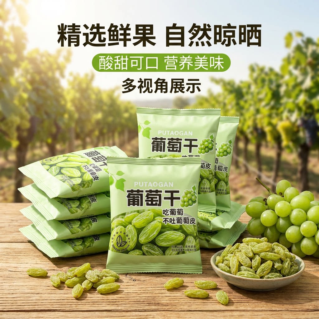 新疆吐鲁番葡萄干独立小包装吃葡萄不吐葡萄皮休闲小零食免洗即食