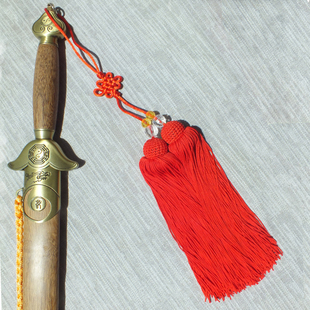 比赛专用剑穗太极剑短穗红色流苏不缠手宝剑挂须垂顺表演穗子长穗