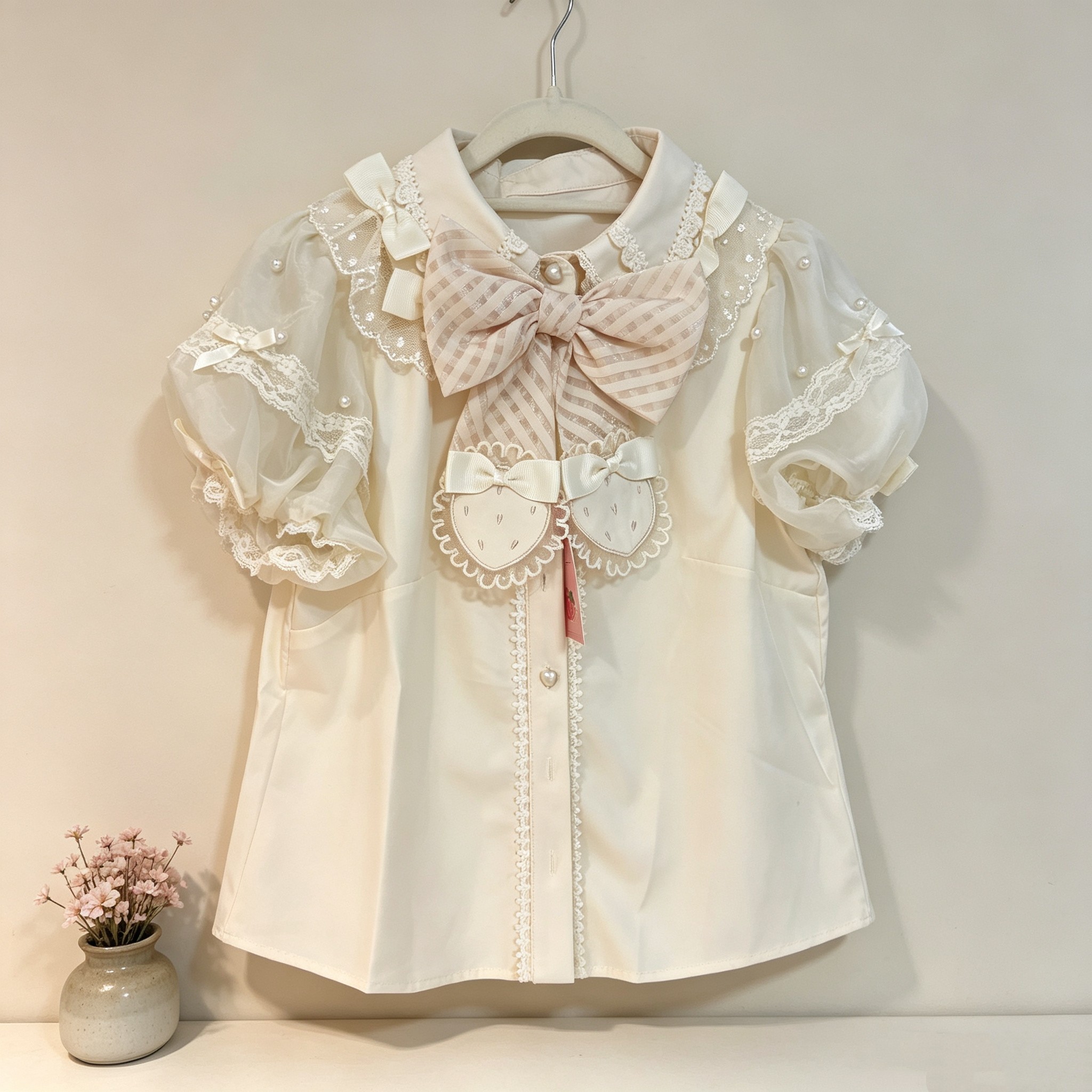 Lolita娃娃领内搭蝴蝶结百搭上衣图片