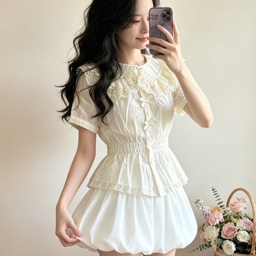 lolita衬衫日系软妹cla短袖内搭