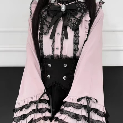 Lolita哥特风姬袖内搭衬衫亚文化