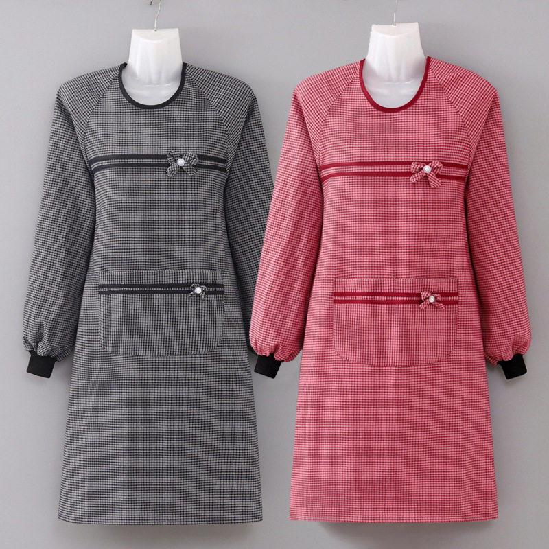 农村老爷子老太太长轴秀棉围裙长袖大口袋围腰透气厨房做饭照衣zy,家庭/个人清洁工具,围裙套装,淘宝优惠券,粉丝福利购,淘宝优惠卷