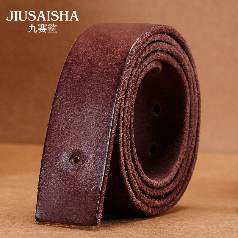 无头针扣皮带男真皮手工式复古裤