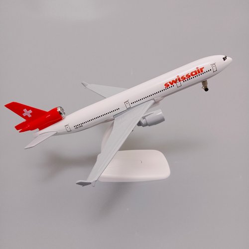 20cm瑞士航空SWISS麦道MD-11合金仿真飞机模型金属带起落架轮子