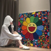 太阳花diy毛球画解压手工材料包送女友情人节生日礼物创意装 饰画