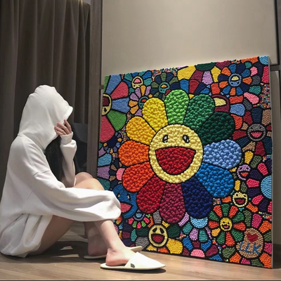 太阳花diy手工解压装饰画