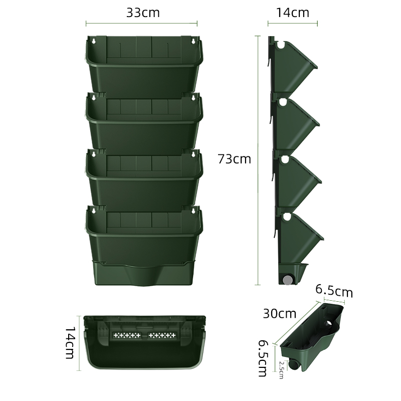 植物墙壁挂花盆室外阳台墙面立体绿化多层花盆组合种绿植花卉种菜
