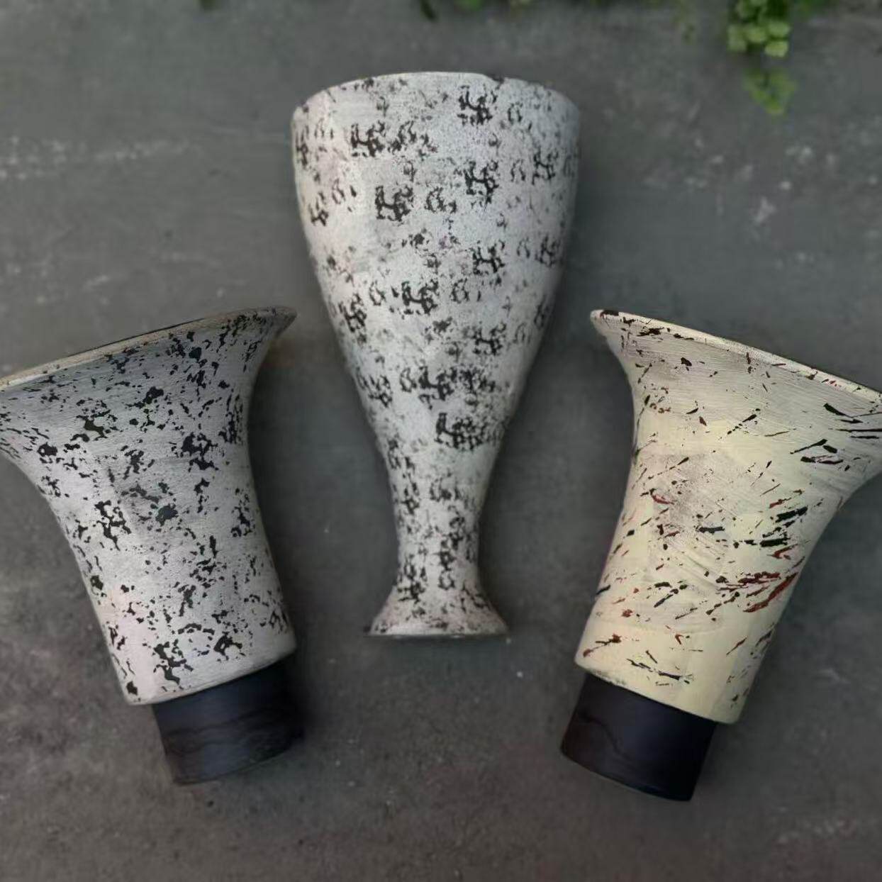 景德镇手工花盆酒杯蝴蝶兰绿植家居摆设复古打孔透气陶土