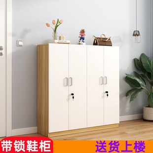 鞋柜带锁门外柜门口木质大容量室外防盗鞋架简易电梯口楼道实木