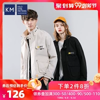 KM nam 2019 mùa xuân và mùa thu mới công cụ cổ áo khoác nam áo khoác đôi nam ngắn lỏng lẻo áo khoác thủy triều - Mùa xuân áo sơ mi nữ công sở