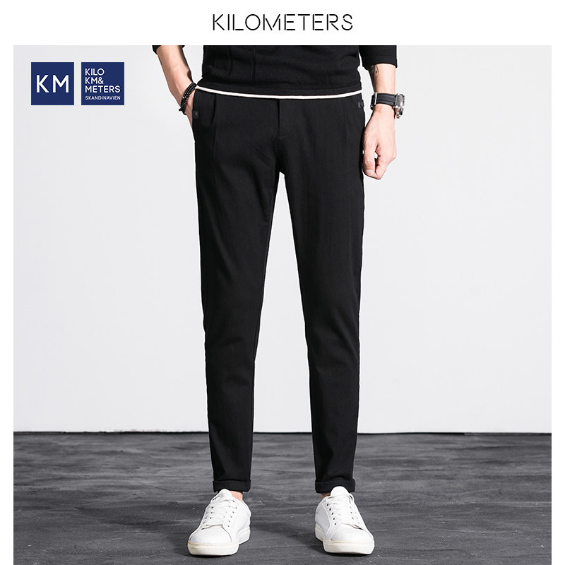 KM男装北欧快时尚经典商务纯色修身长裤韩版青年舒适小脚休闲裤在类目 男装, 休闲裤中 - 来自Buy2taobao.com提供专业的淘宝代购服务