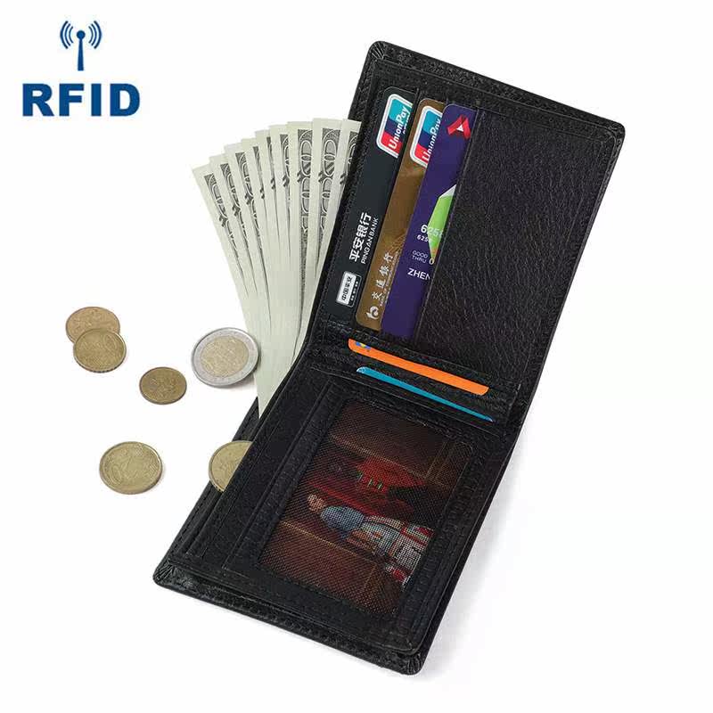 short wallet pu leather mens purse card holderrfid卡包钱包