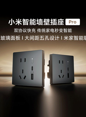 小米智能墙壁插座ProUSB-AType-C双协议20w快充米家智能联动插座