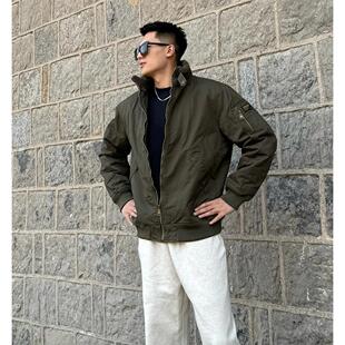 【LYFZ】美式硬汉立领加绒飞行夹克外套工装棉服百搭户外休闲男款