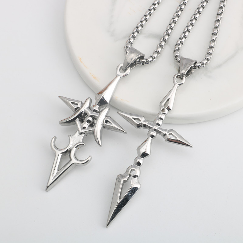 不锈钢二次元FateGrandOrder动漫saber周边令咒吊坠钛钢男女项链
