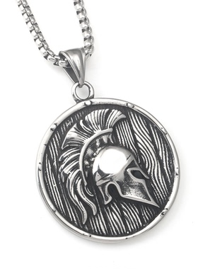 不锈钢骑士头盔男女项链钛钢