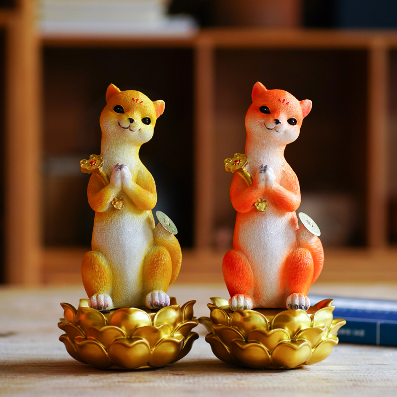 黄鼠狼黄大仙真身摆件