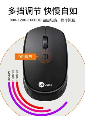 Lecoo联想来酷WS202省电小巧商务办公便携光电笔记本台式无线鼠标