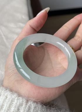 翠澜映雪飘花冰糯种翡翠玉镯送礼