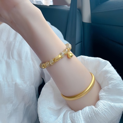 金店同款天然晶发晶法棍小猫咪