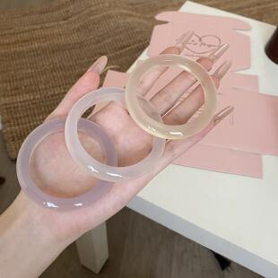 马料香槟色玉髓玛瑙手镯蜂蜜水烟紫白月光气质显白手镯蝴蝶吊坠礼