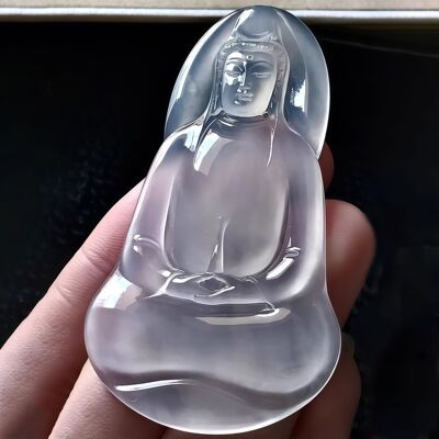 白冰种玉素衣观音吊坠