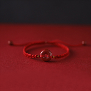 现货朱砂手链定情信物情侣一对2023年新款潮首饰小众设计红绳编织