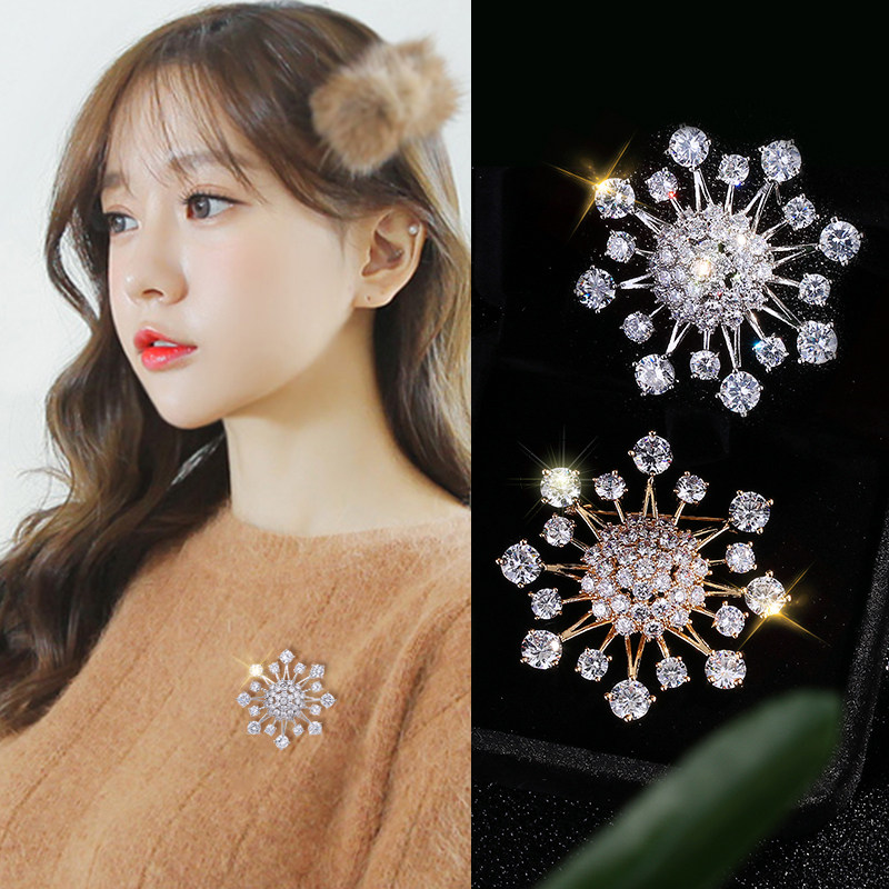 fashion atmosphere Snowflake Brooch Sternum Simplicity Korean Edition Pin Versatile Collar isignina Anti emptied sweater Cardigan bucklein the Accessories/Fashion Jewelry, Brooch  category - from Buy2taobao.com to provide professional Taobao agent buy service