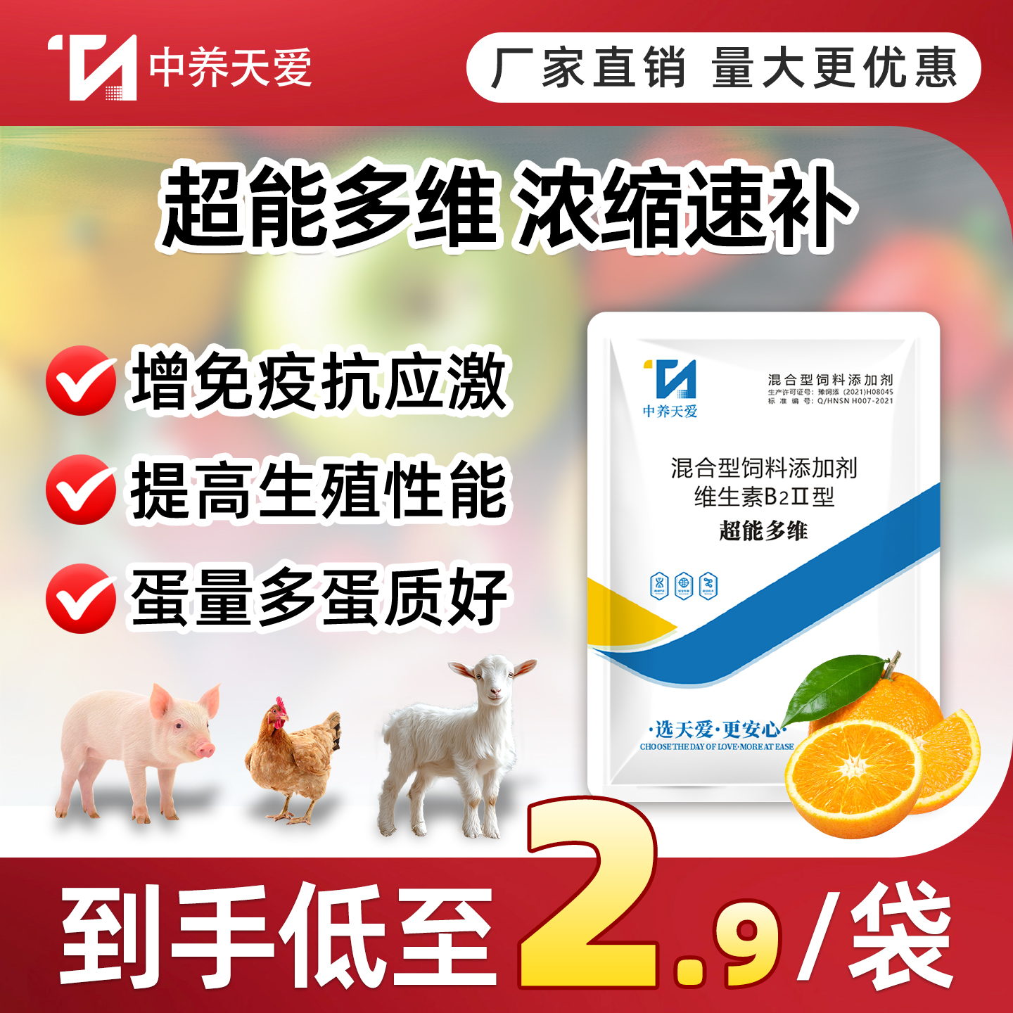 天爱鸡猪鸽子乌龟电解多维维生素