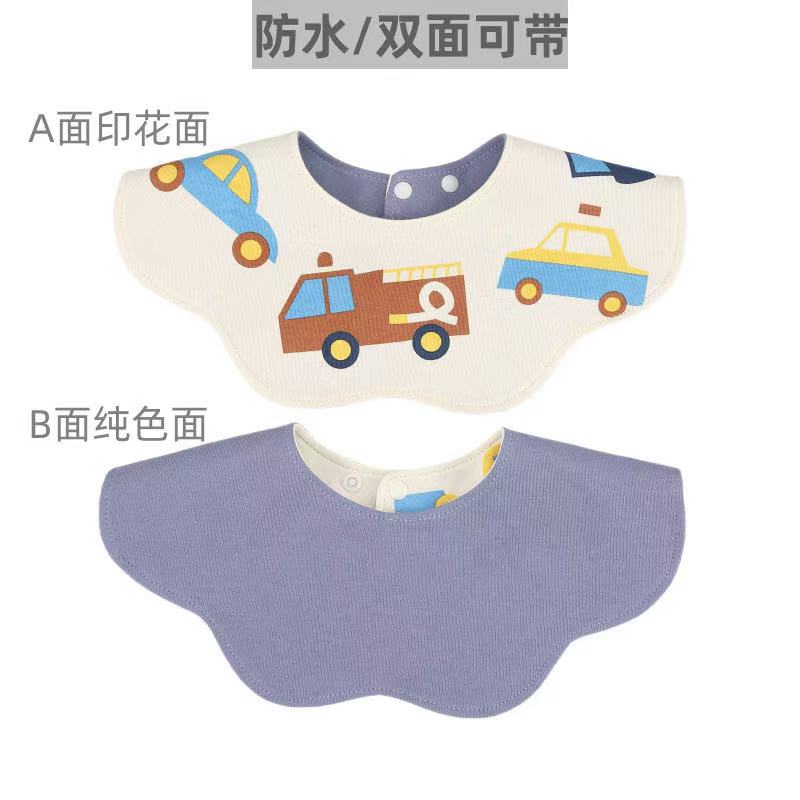 跨境婴儿防水口水巾纯棉围嘴新生儿卡通围兜高品质口水围宝宝用品