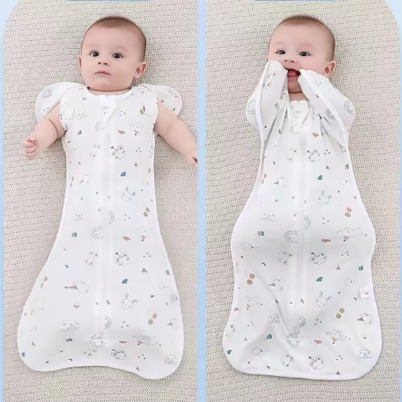 跨境新生儿抱被投降式安抚包巾防惊跳包巾双拉链襁褓巾婴儿睡袋