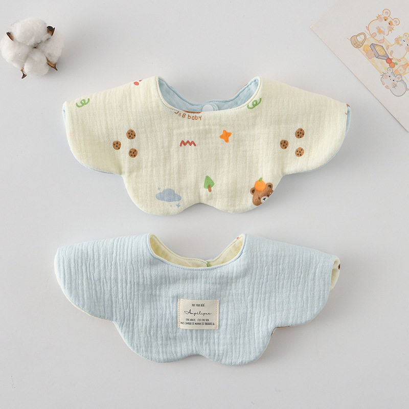 跨境婴儿口水巾纱布A类花瓣围兜纯色双面口水兜360度造型宝宝围嘴,婴童用品,口水巾,淘宝优惠券,粉丝福利购,淘宝优惠卷