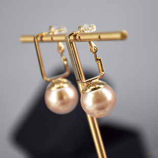 韩国 奎 朴夫人长方形耳环 高光仿珍珠网红爆款时尚个性银针耳饰