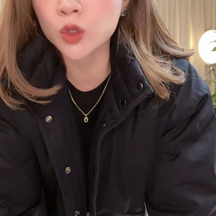 韩国 奎 朴夫人小众设计耳饰项链套装 黑玛瑙吊坠高品质时尚项链