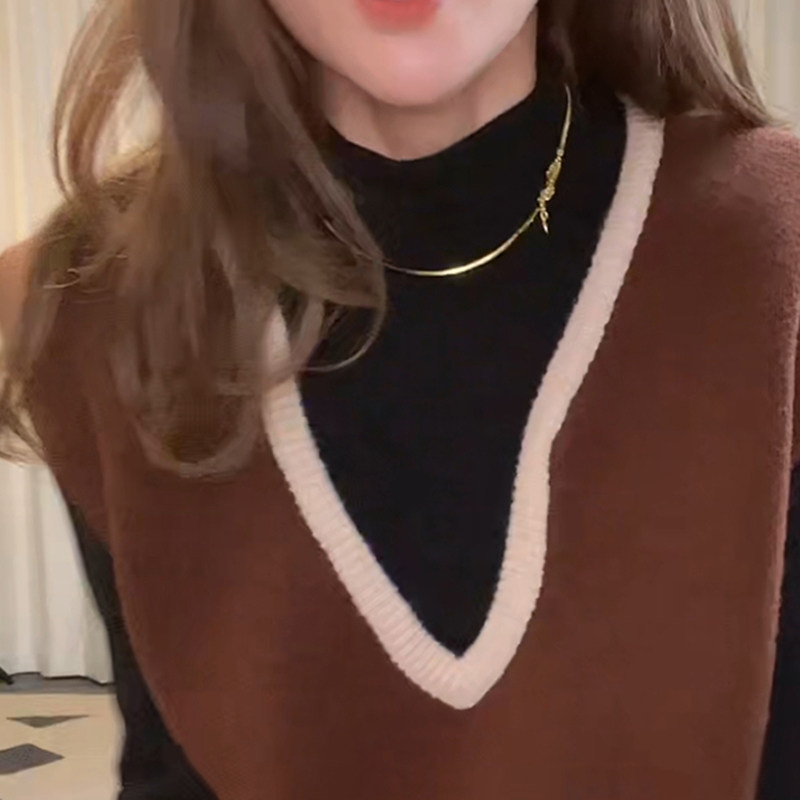 韩国 奎 朴夫人小众设计冷淡风短款蛇骨链 925银高品质金色锁骨链