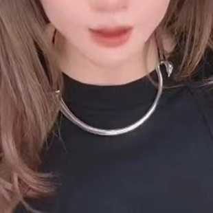 对版豆豆Wenss飞鸟天鹅皮绳项圈 韩朴夫人同款颈圈项链小众冷淡风