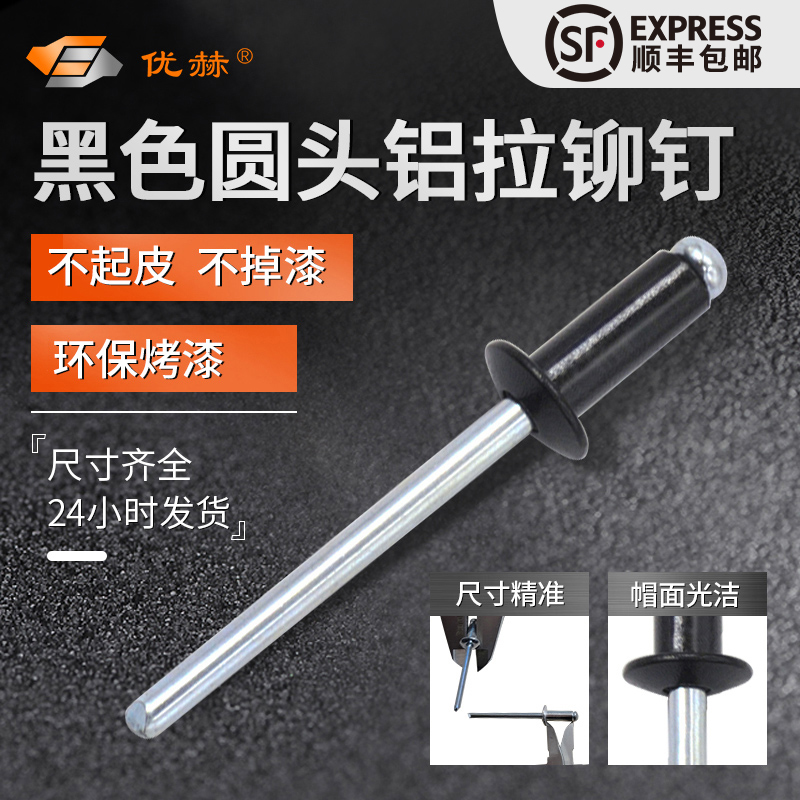 黑色铆钉圆头烤漆烤黑GB12618