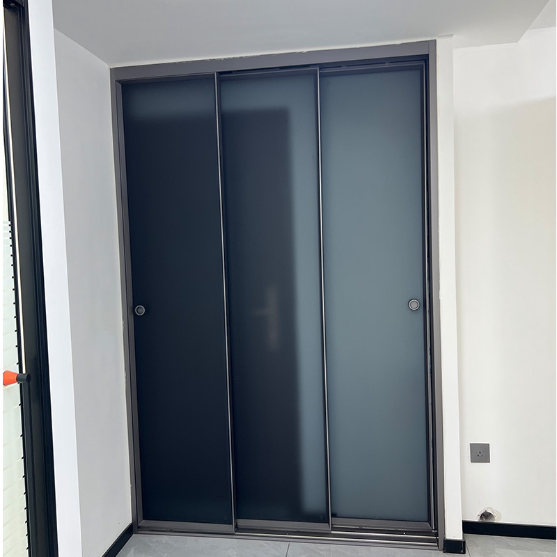 成都厨房推拉门极窄厕所门阳台客厅移门钛镁合金灰油砂玻璃卫生间