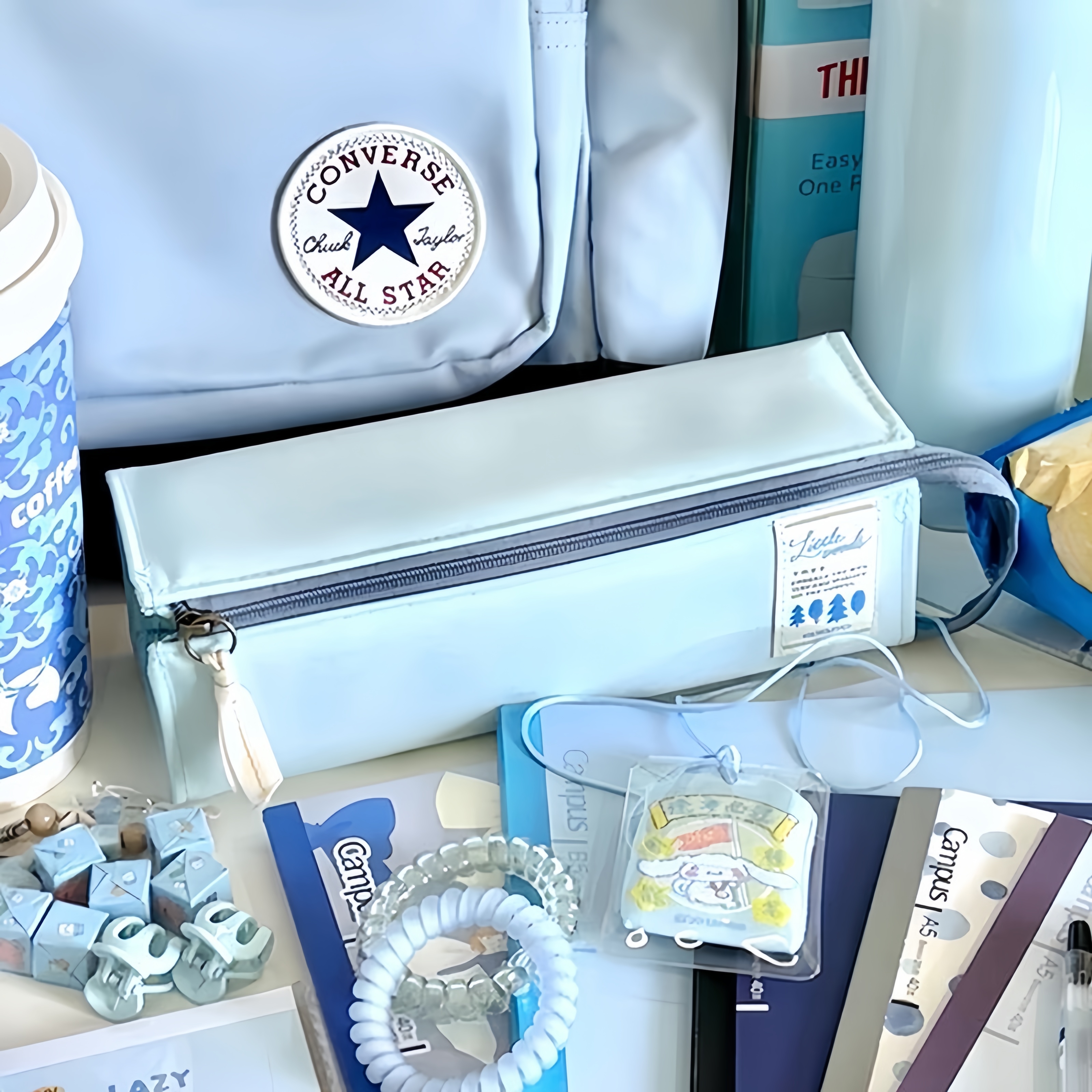 国誉木野梦境笔袋文具袋蓝色