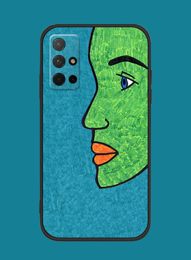 适用于绿色侧脸荣耀50se/30S手机壳20/10艺术v40/v30pro/60防摔硅胶