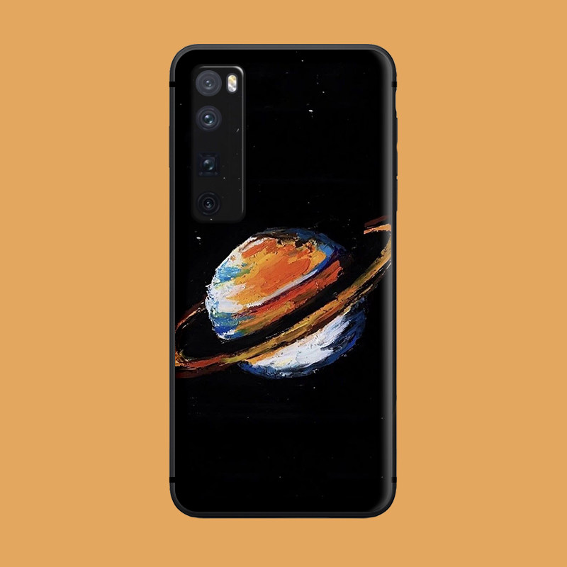 适用于华为手机壳nova9/8se/7pro/创意土星插画5z/4磨砂防摔冷淡风