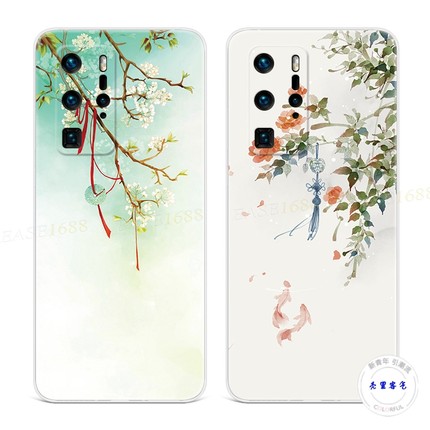 文艺花卉适用于华为p60手机壳P50p40p30p20pro+小清新p9p10plus中国风复古简约女款软e十art