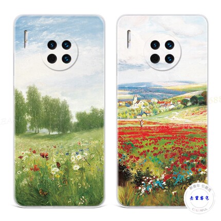 唯美小花适用于华为mate30手机壳40pro+50小清新20x油画10e9女8全包