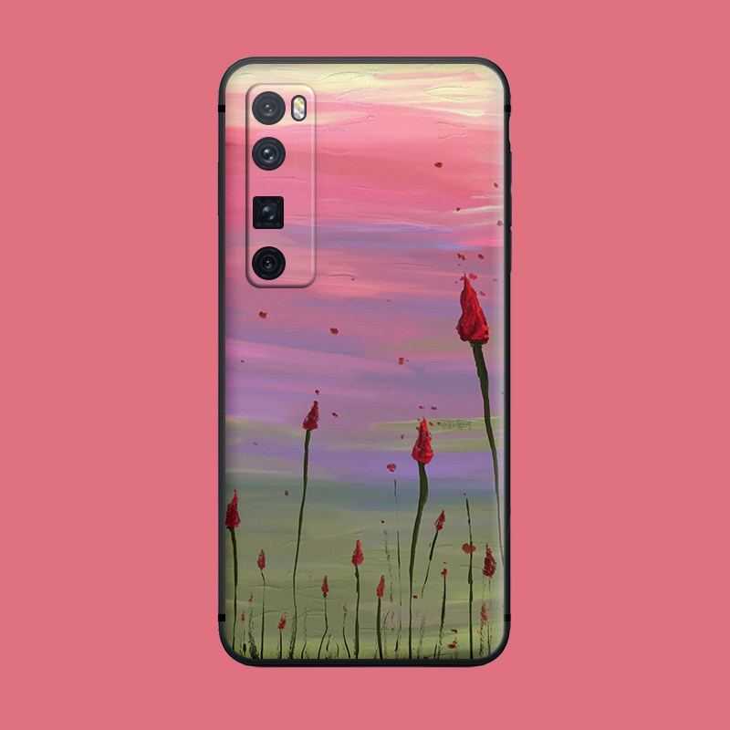 适用于磨砂防摔手机壳华为nova9/8se/7pro美术风景油画/5i/4e原创