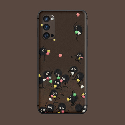 适用于Reno/5/7pro/findx3可爱小病毒oppo手机壳R15/R17硅胶软ace2