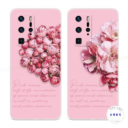 甜美玫瑰花适用于华为p40手机壳P60P50p30p20pro+少女心p10p9plus文艺唯美女款软e十art