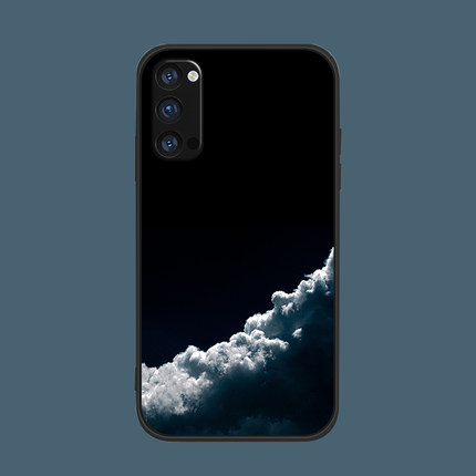 适用于原创手机壳oppo硅胶reno/5pro/7se夜空白云findx3/ace2/r17