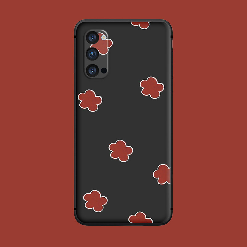 适用于oppo手机壳Reno/5/7pro硅胶全包findx3复古可爱花朵r17/ace2