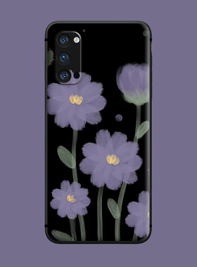 适用于冷淡油画findx3手机壳oppo硅胶renopro/5/7韩系雏菊r17/ace2