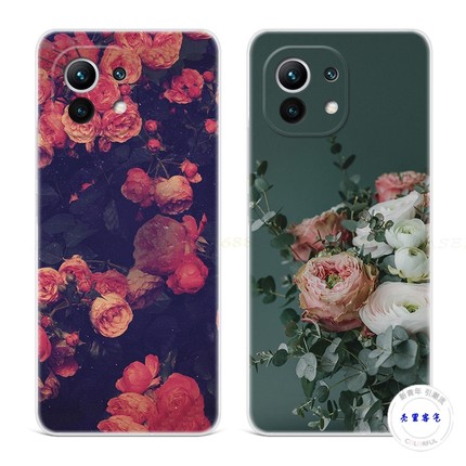 ins风玫瑰花适用于于小米13手机壳12女款11唯美9pro探索8青春版se文艺6x法式t